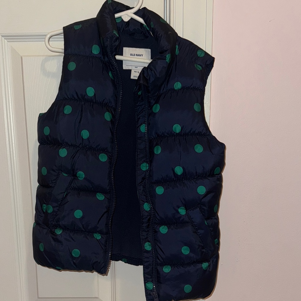 Small Old Navy polka dot puffer vest